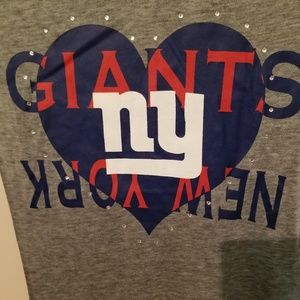 NY Giants Grey Graphic Burn Out Tshirt.